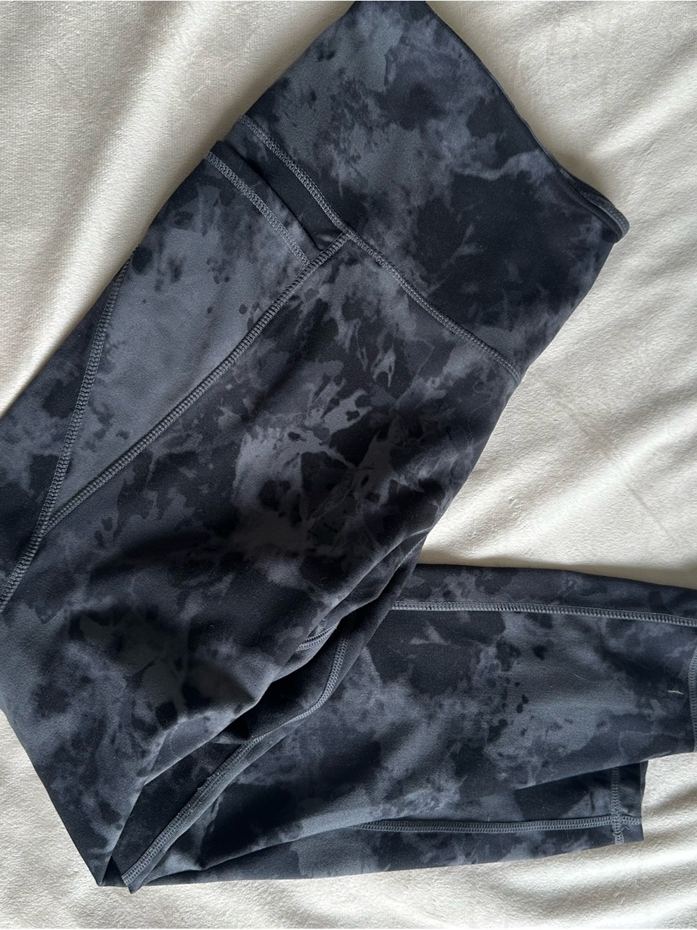 Danskin Black and Charcoal Tie-Dye Leggings